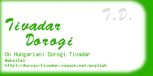 tivadar dorogi business card